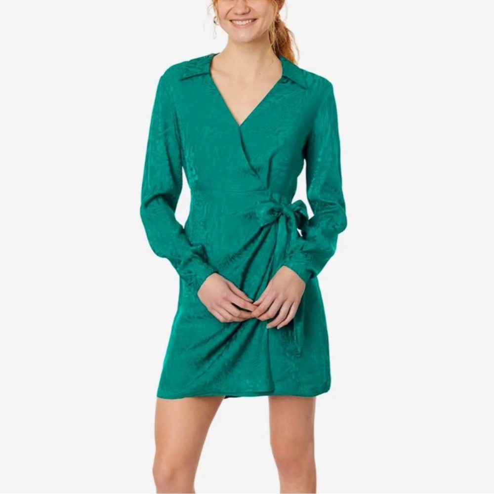 Lilly Pulitzer Nicolina Animal Jacquard Wrap Evergreen Minidress Size 4